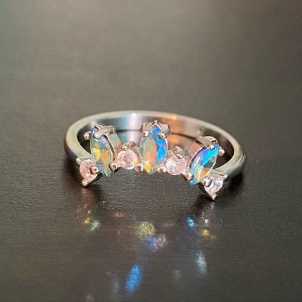 Fragrant Jewels Dreamcatcher Ring Blue/Silver- Size 6.